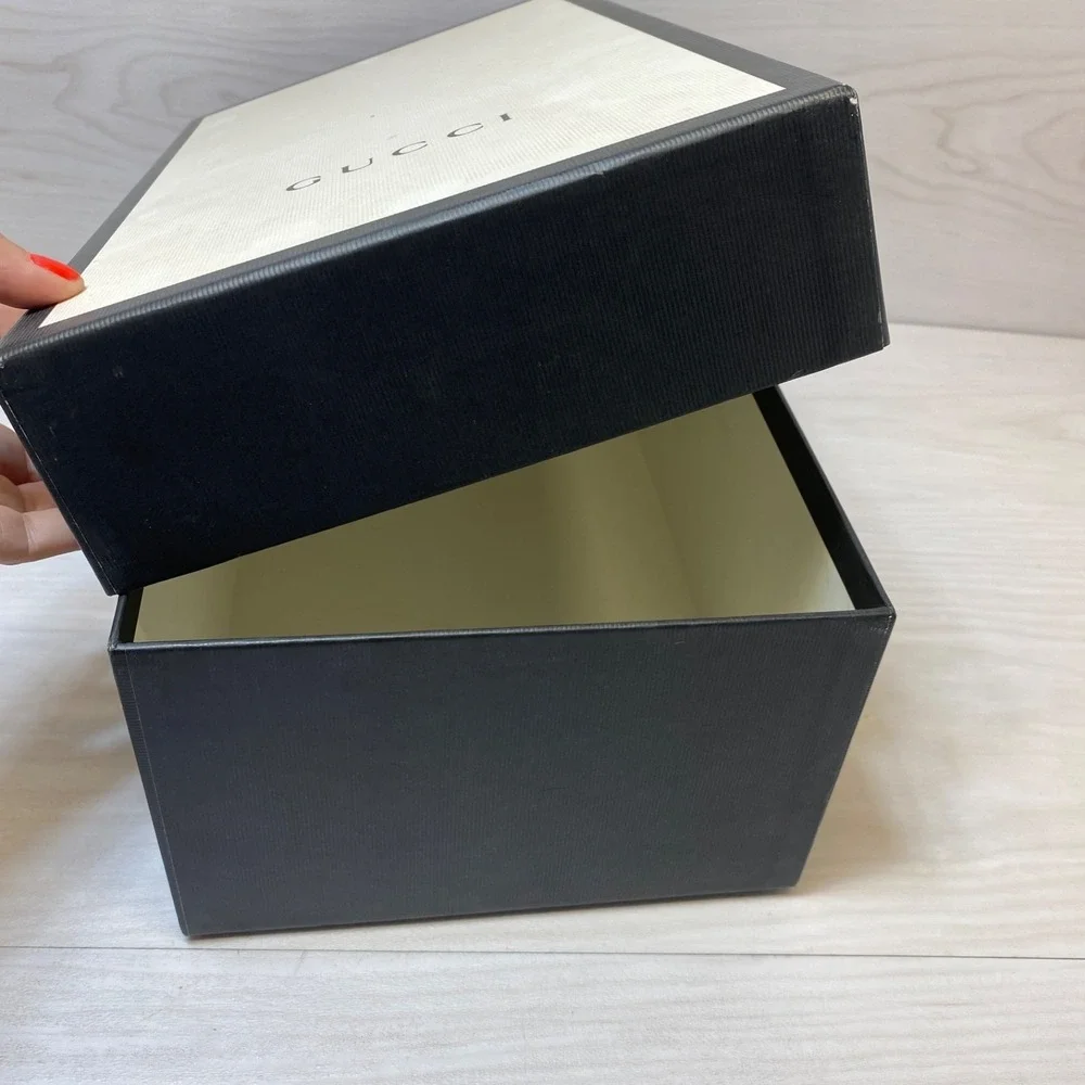 Authentic‎ Gucci Womens Men's EMPTY Shoe BOX ONLY Black / White 14x8